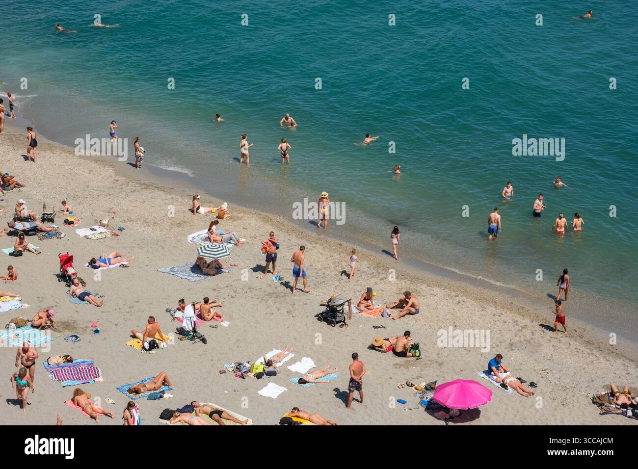 Playa de la Calahonda, Nerja. Foto Stock
