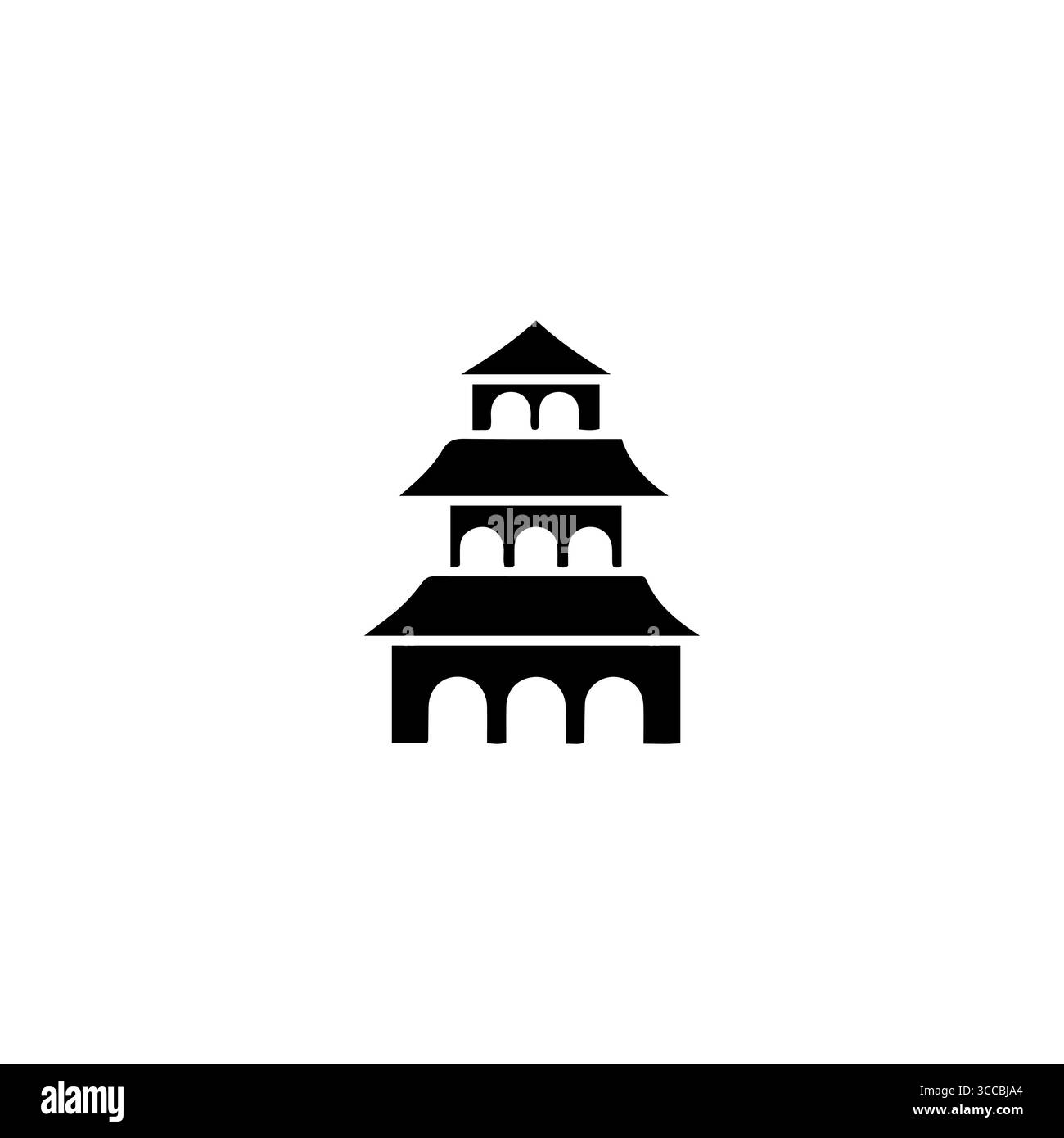 Design vettoriale piatto con icona a forma di tempio. Illustrazione Vettoriale