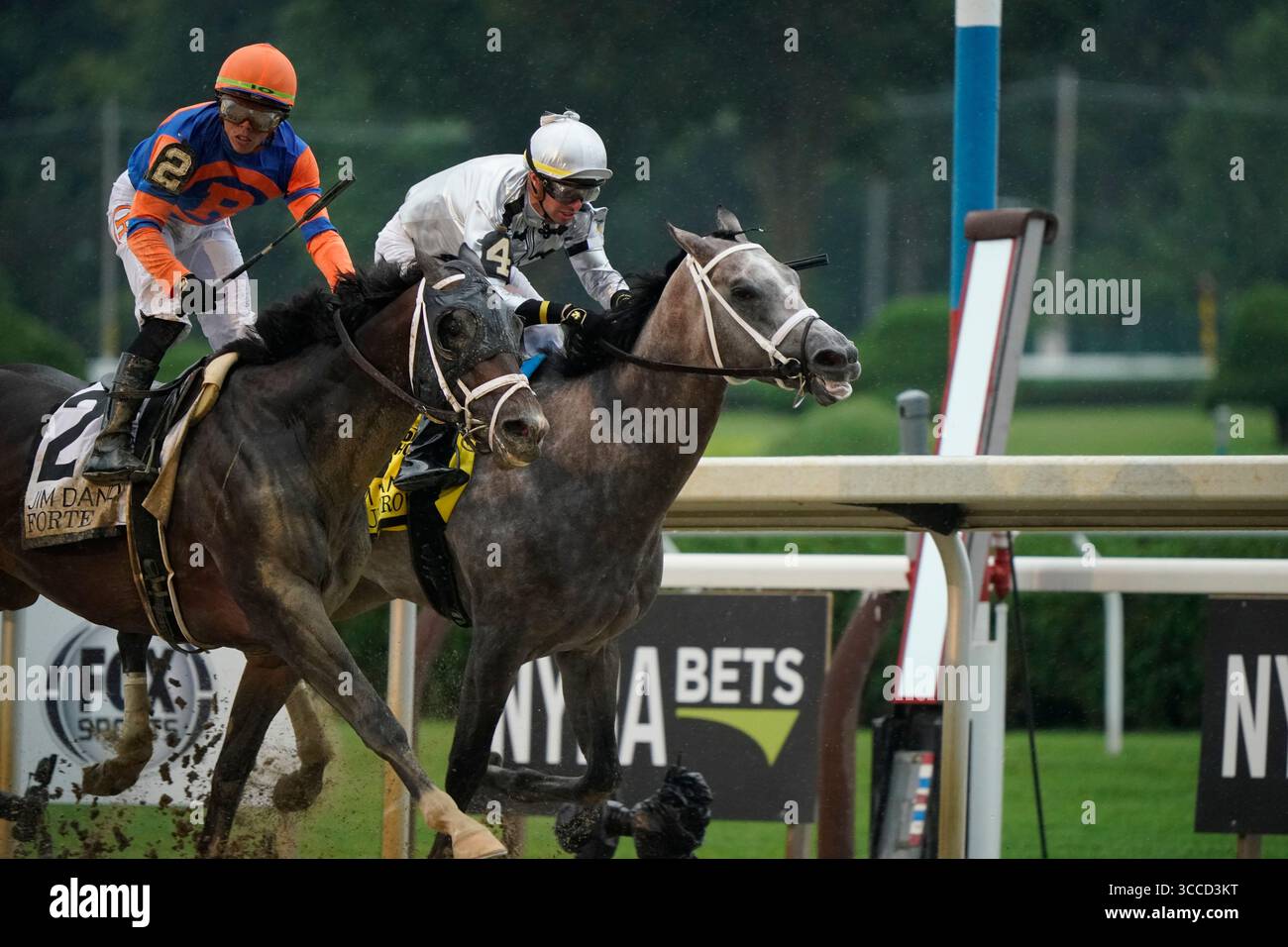 29 luglio 2023, Saratoga Springs, New York, USA: Forte (2) guidato da Irad Ortiz Jr. Vince il Jim Dandy Stakes (Grade 2) al Saratoga Race Course di Saratoga Springs, New York il 29 luglio 2023. Dan Heary/Eclipse Sportswire/CSM (immagine di credito: Foto Stock
