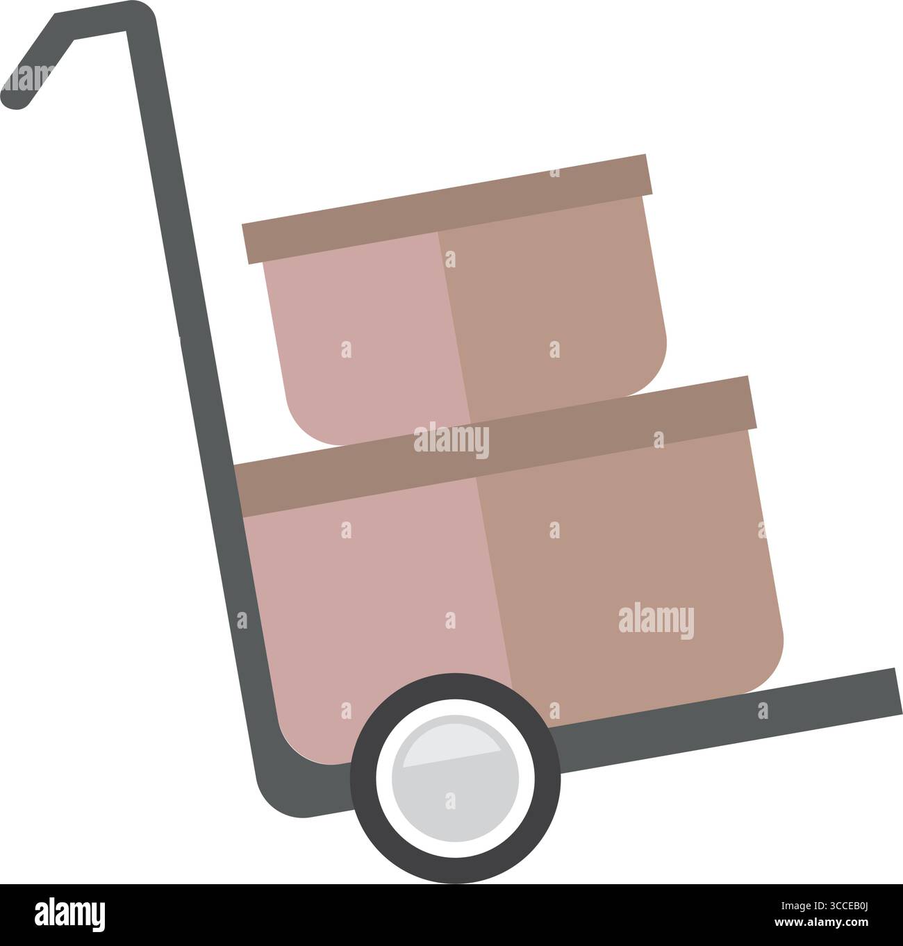 Carrello a mano con pacchi. Vettore Illustrazione Vettoriale