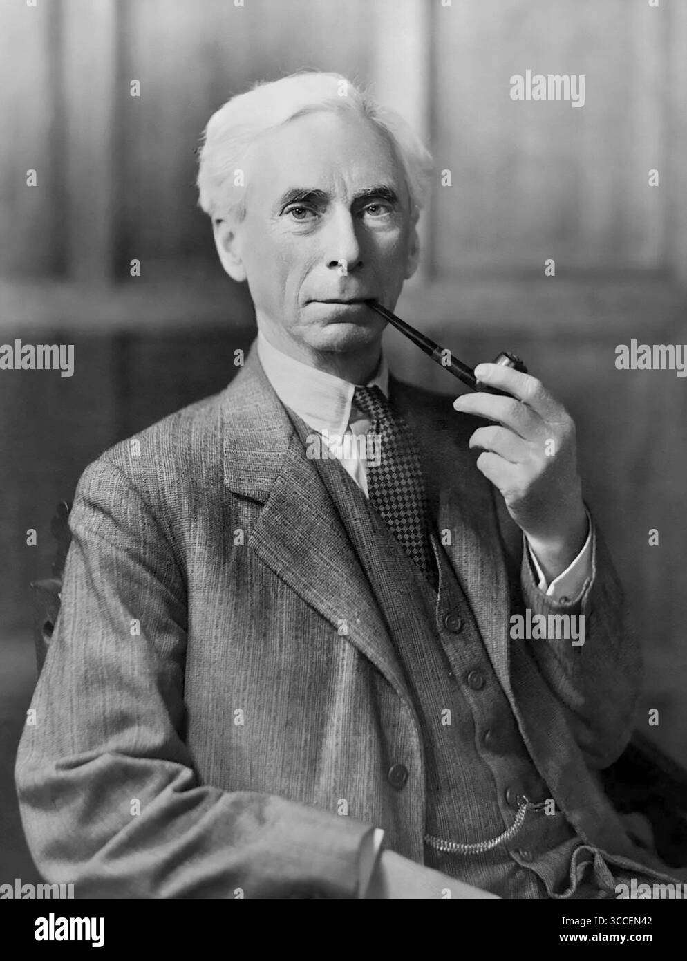 Bertrand Russell. Ritratto del filosofo britannico, Bertrand Arthur William Russell (1872-1970) nel 1936 Foto Stock