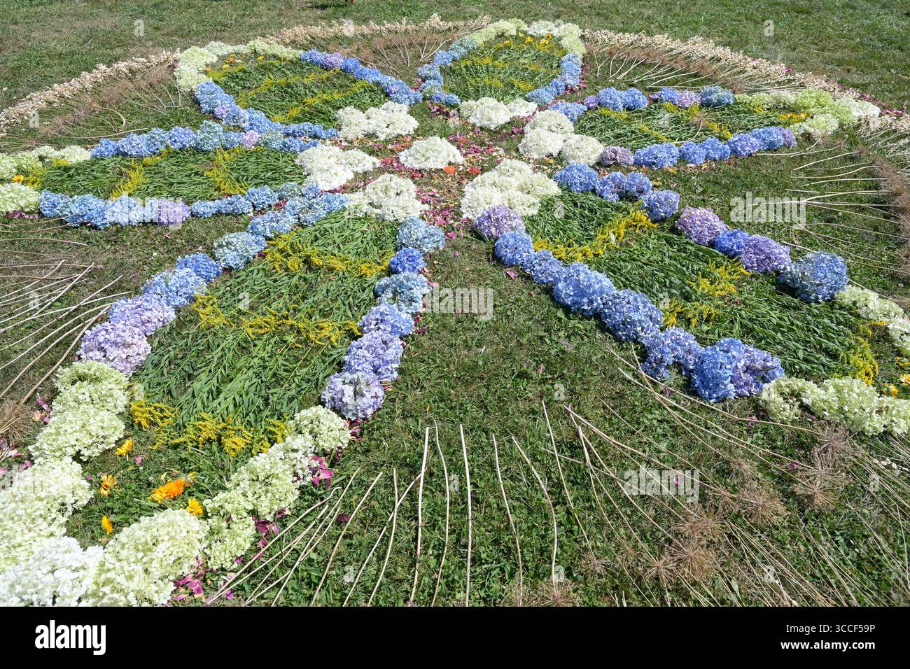 Installazione di Natural Art di Lexi Richards, Mission Folk Music Festival Foto Stock