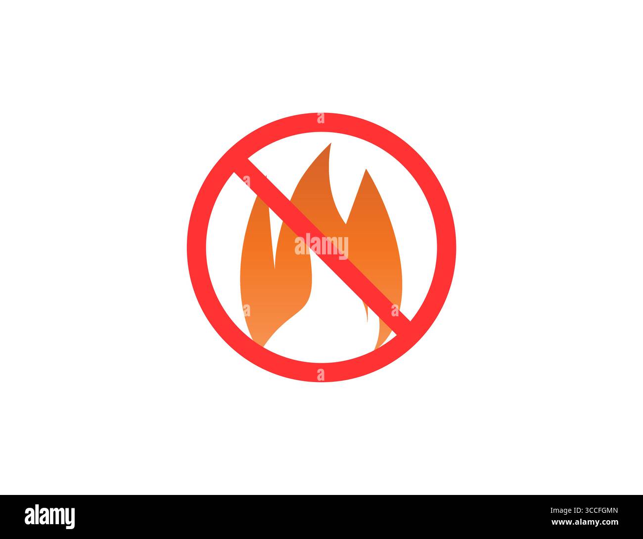 Nessun incendio consentito, icona a prova di fuoco. Illustrazione vettoriale. Illustrazione Vettoriale