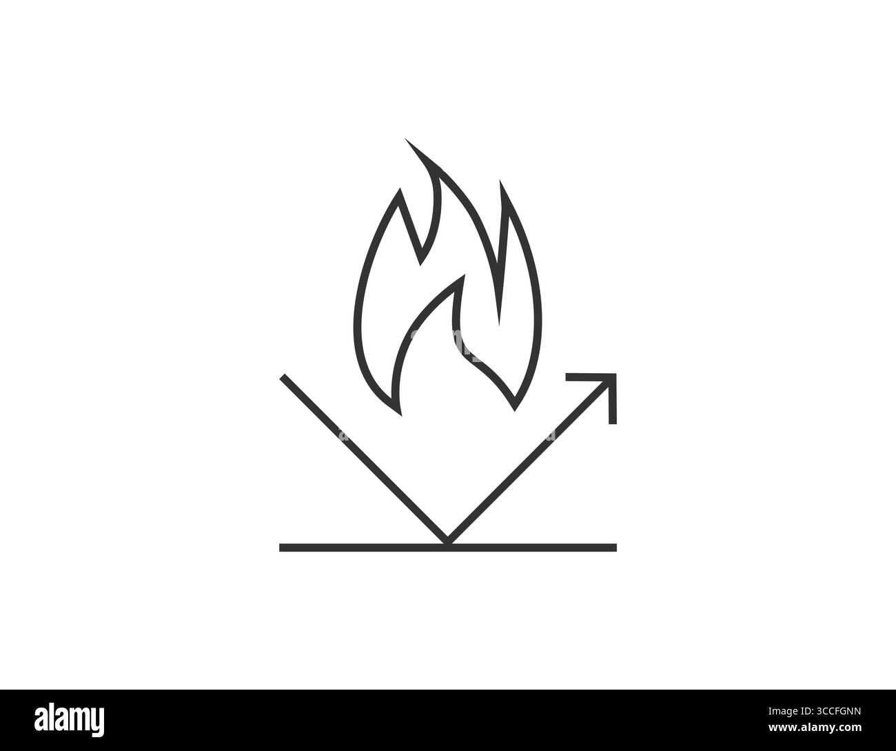 Nessun incendio consentito, icona a prova di fuoco. Illustrazione vettoriale. Illustrazione Vettoriale