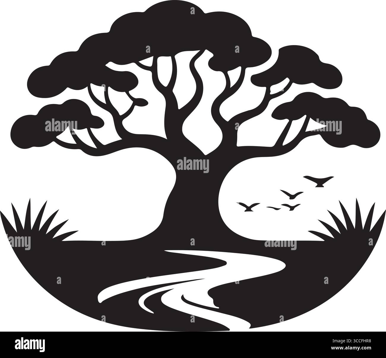 Design del logo con struttura ad albero stilizzata Design del modello è un design elegante E accattivante con un modello ad albero stilizzato adatto Illustrazione Vettoriale