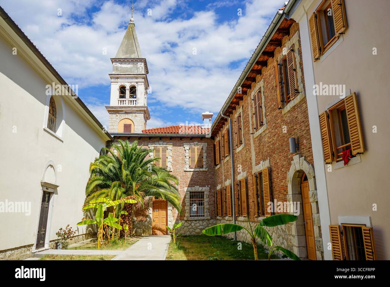 Cerkev Marijinega prikazovanja, Strunjan, Slovenia Foto Stock