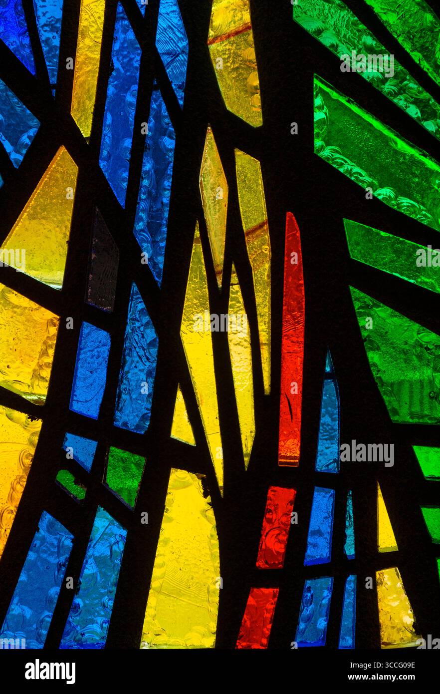 Dettagli astratti in vetro colorato. Foto Stock