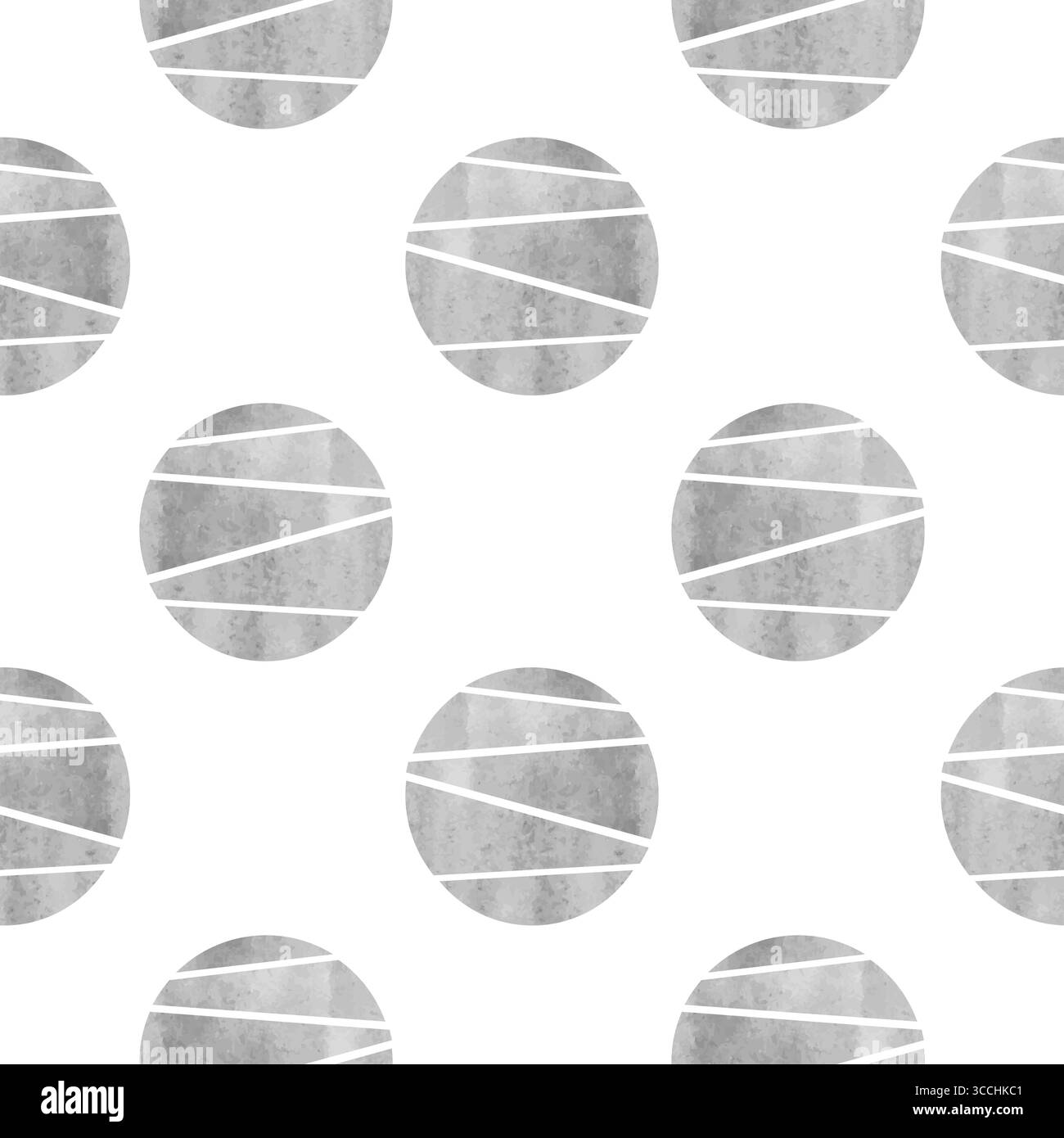 Motivo tratteggiato senza cuciture con cerchi grigi. Stampa geometrica astratta vettoriale con forme rotonde Illustrazione Vettoriale