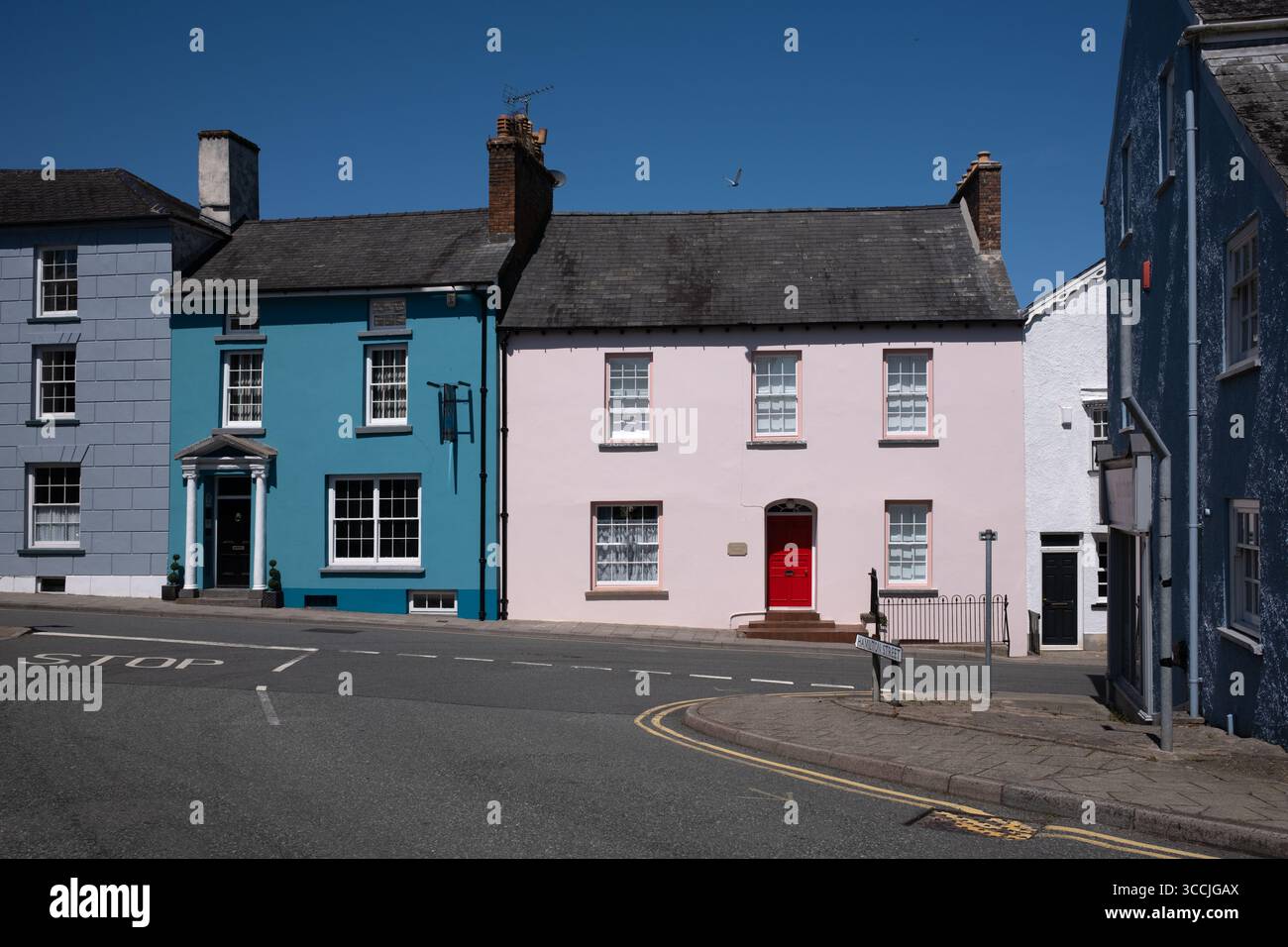 Town Centre of Fishguard Pembrokeshire West Wales Regno Unito Foto Stock