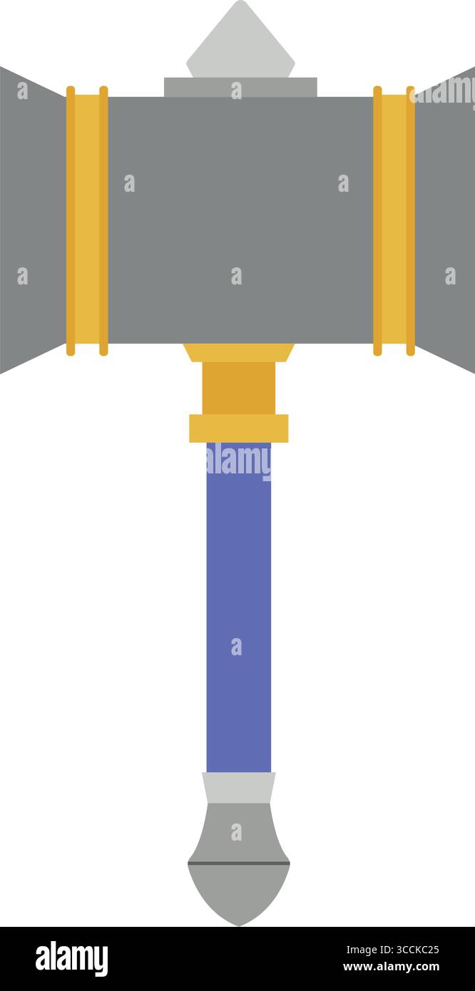 Arma da martello da guerra medievale. Vettore Illustrazione Vettoriale