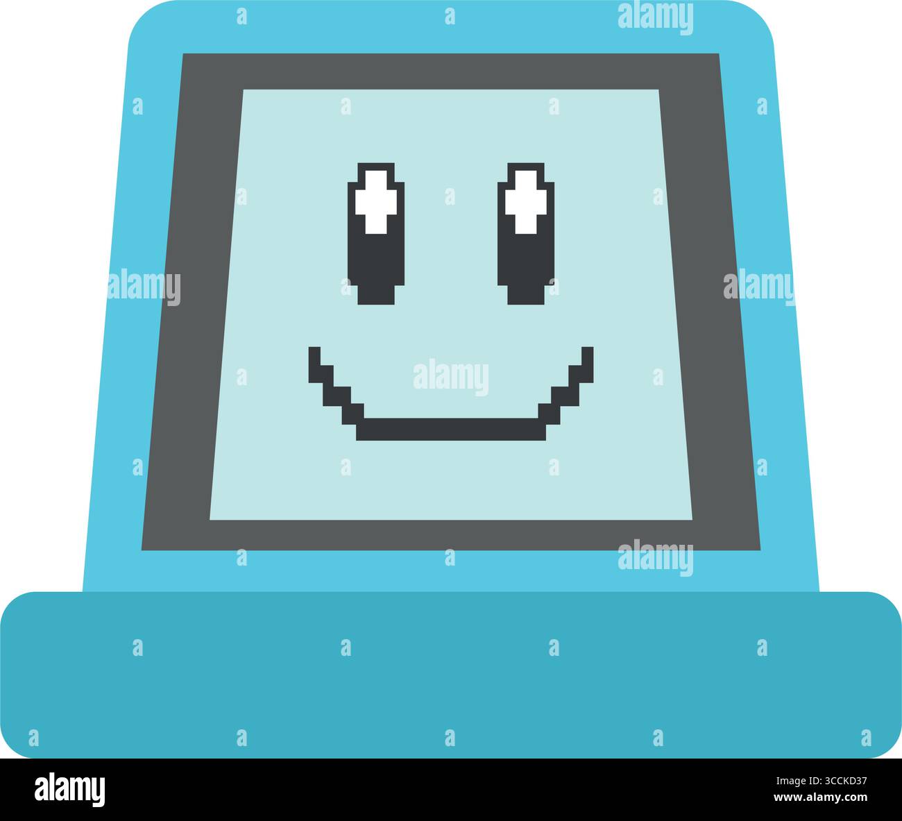 Schermata blu retro computer. Vettore Illustrazione Vettoriale