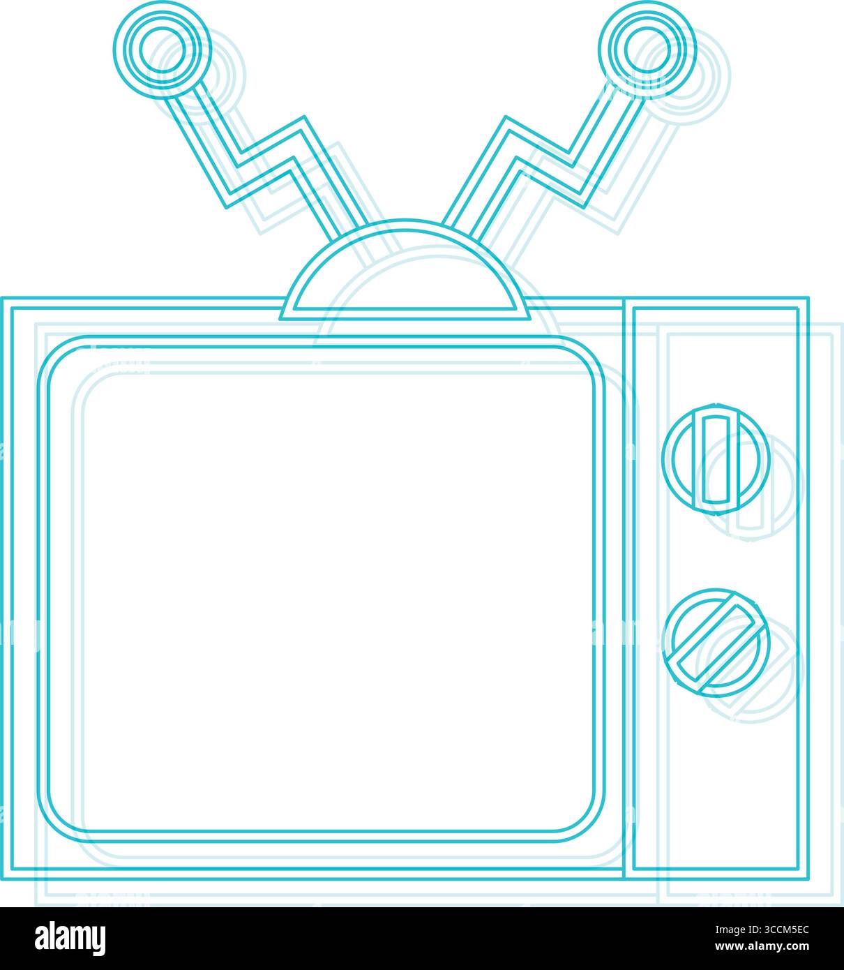 Icona tv vecchio stile. Vettore Illustrazione Vettoriale