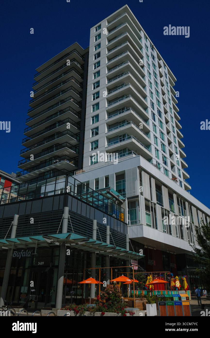 Un nuovo condominio nel River District, South Vancouver, BC. Foto Stock