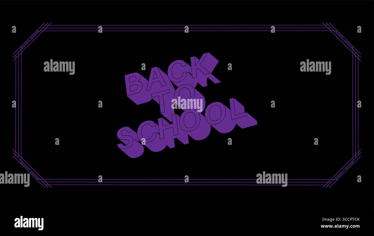 Testo Art Deco Back to School con vecchie cornici, bordi con linee decorative e cornice geometrica per etichette. Illustrazione Vettoriale