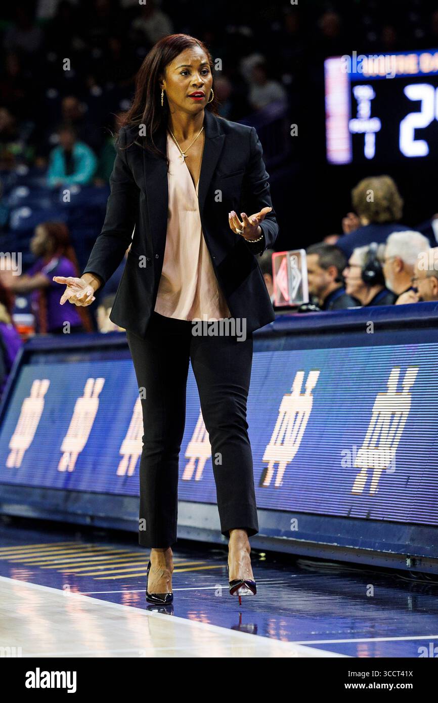 15 novembre 2023: Niele Ivey, capo-allenatore di Notre Dame durante la partita di pallacanestro femminile NCAA tra i Northwestern Wildcats e i Notre Dame Fighting Irish al Purcell Pavilion al Joyce Center di South Bend, Indiana. Notre Dame sconfisse la Northwestern 110-52. John Mersits/CSM. (Immagine di credito: © John Mersits/CSM tramite ZUMA Press Wire) Foto Stock