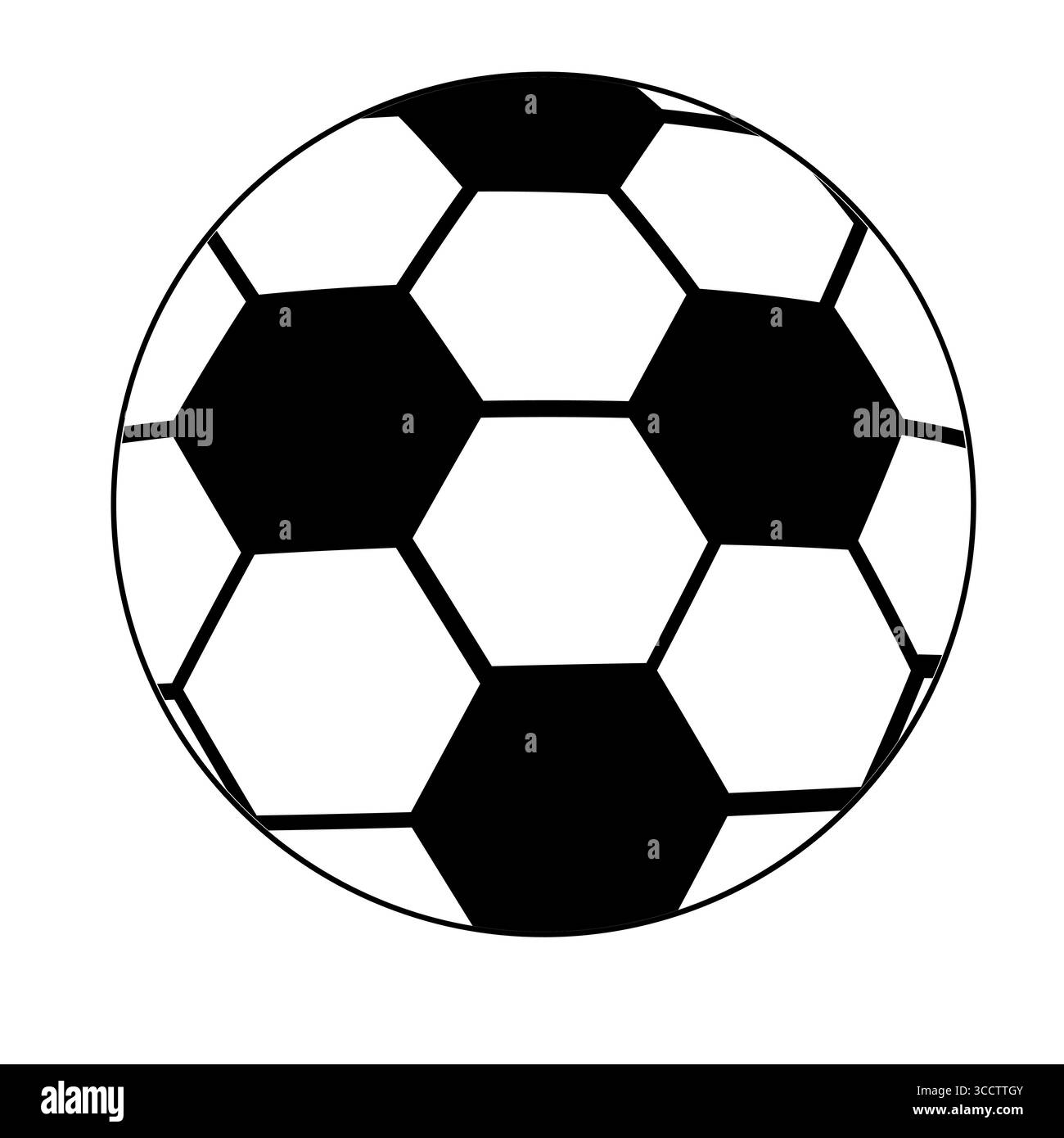 Classico pallone da calcio bianco e nero su sfondo bianco Illustrazione Vettoriale