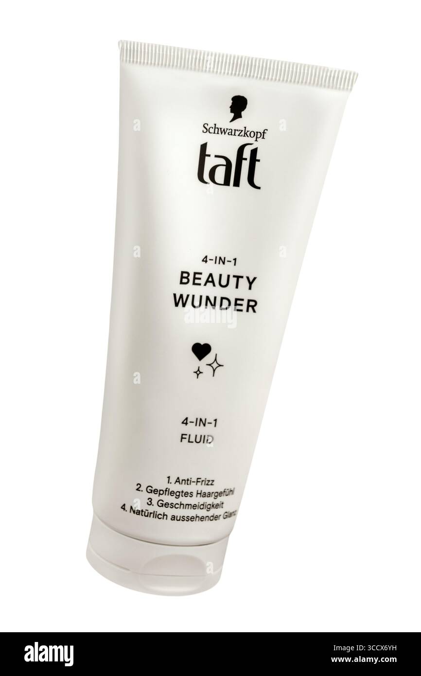 Amburgo, Germania - 9 agosto 2025: Taft Beauty Wunder Fluid Schwarzkopf isolato su sfondo bianco Foto Stock