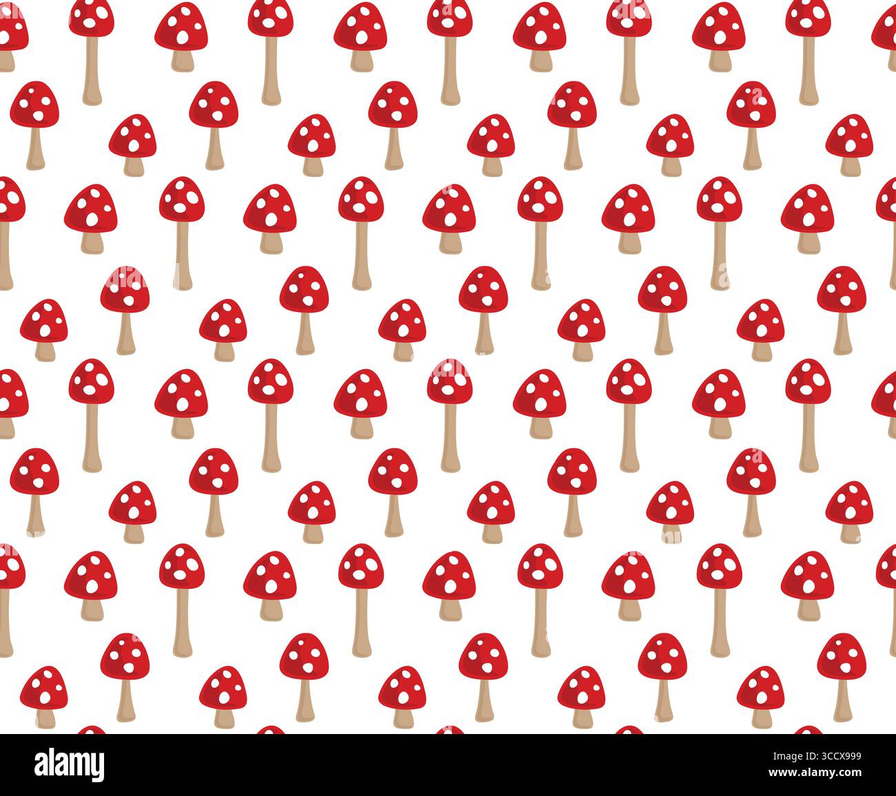 Sfondo senza cuciture con funghi della foresta rossa. Illustrazione Vettoriale