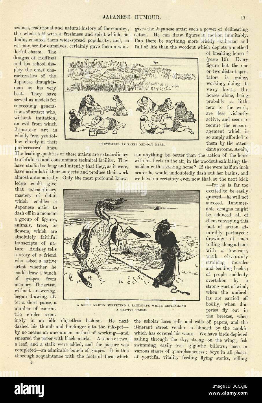 Storia, umorismo giapponese, fumetti, cartoni animati, illustrazione d'epoca del XIX secolo, anni '1880 Foto Stock