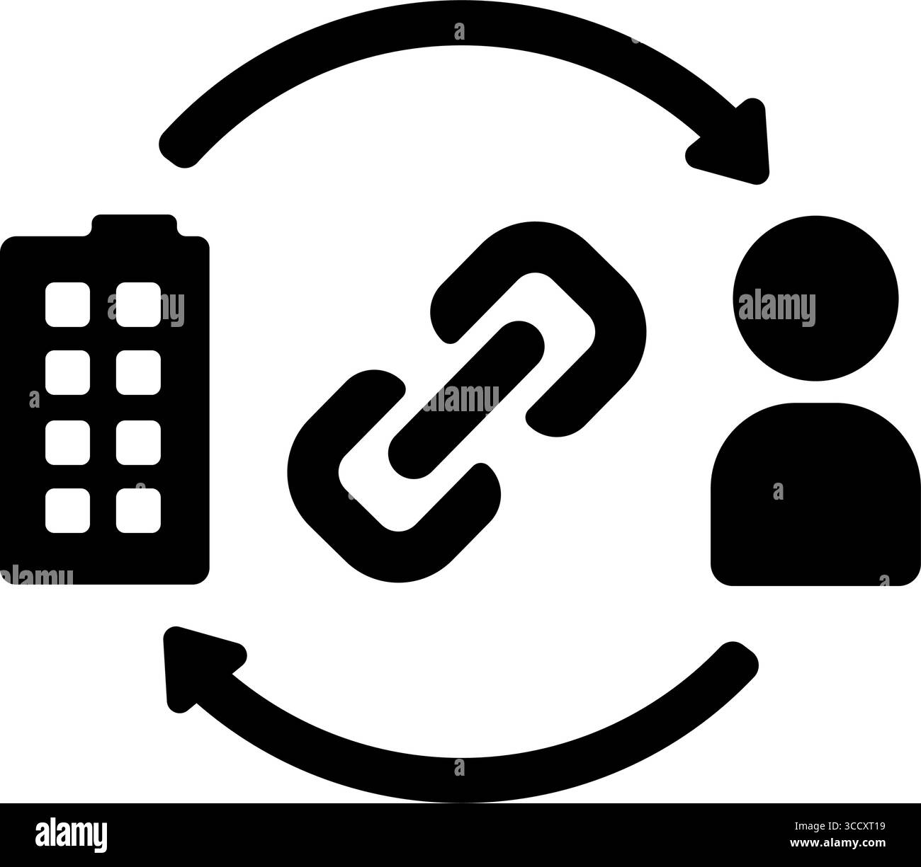 Illustrazione dell'icona del vettore di coinvolgimento e della connessione aziendale Illustrazione Vettoriale