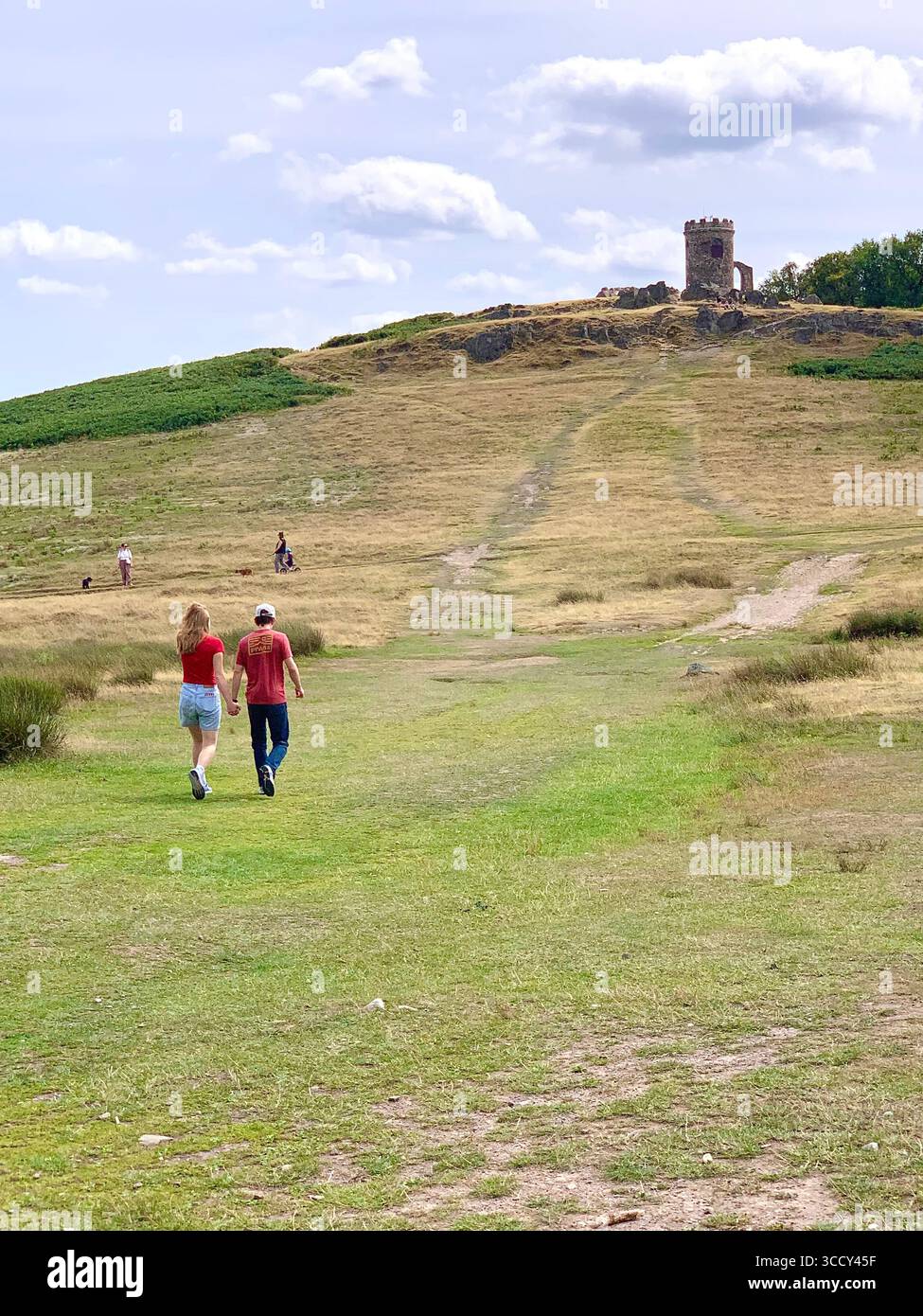 Bradgate Park Newtown Linford Leicester Inghilterra colline, storia della fauna selvatica Regno Unito Leicestershire boschi paesaggio boschivo rocce rocciose paesaggi suggestivi - Immagine stock catturata con smartphone