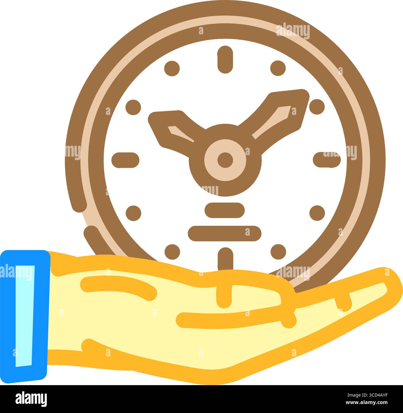 illustrazione vettoriale dell'icona a colori che consente di risparmiare tempo Illustrazione Vettoriale