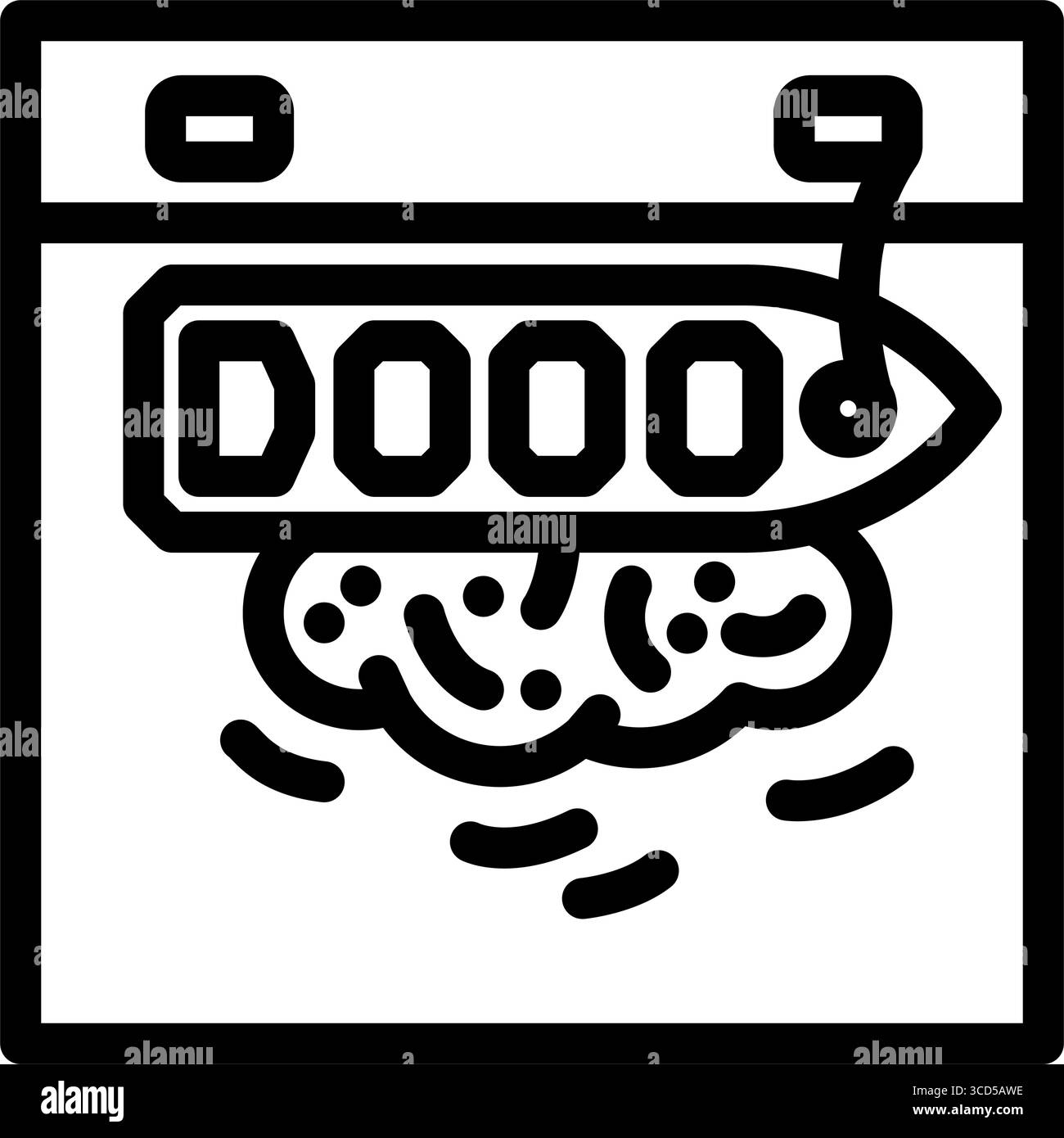 illustrazione vettoriale dell'icona della linea di perdita di olio nella porta industriale Illustrazione Vettoriale