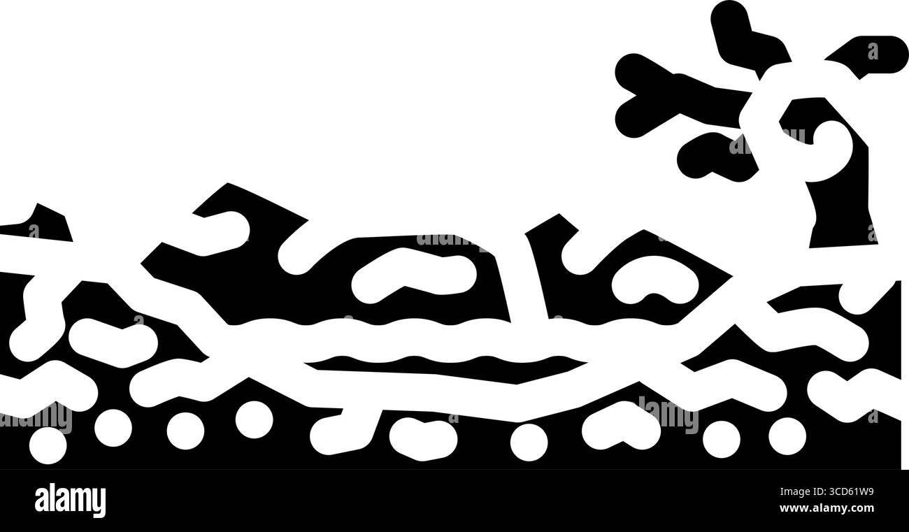 immagine vettoriale dell'icona glifo di fonte di acqua sporca con paesaggio asciutto Illustrazione Vettoriale