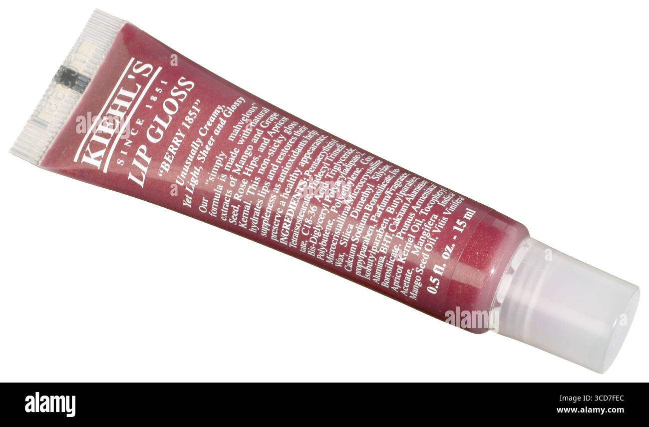 Lip Gloss su sfondo bianco Foto Stock