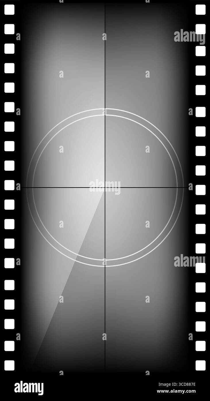 Animazione della striscia di grunge con numeri e fotogramma del timer. timer per conto alla rovescia 9x16 con disposizione verticale della bobina di pellicola. Sequenza vintage dello schermo per il movimento Illustrazione Vettoriale