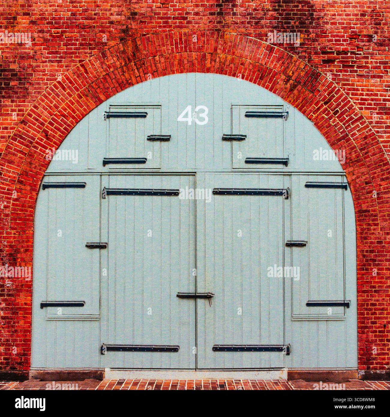Porta ad arco di Fort Pulaski a Savannah, Georgia Foto Stock