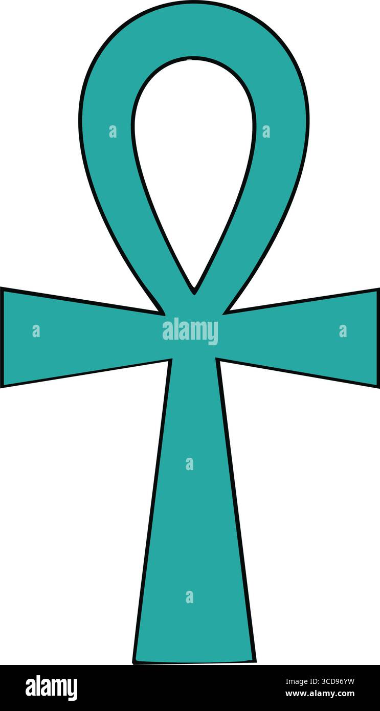 Antico Ankh simbolo della vita. Iconico geroglifico egiziano che rappresenta la vitalità eterna e la rinascita spirituale. Un profondo emblema visualizzato come vibrantl Illustrazione Vettoriale