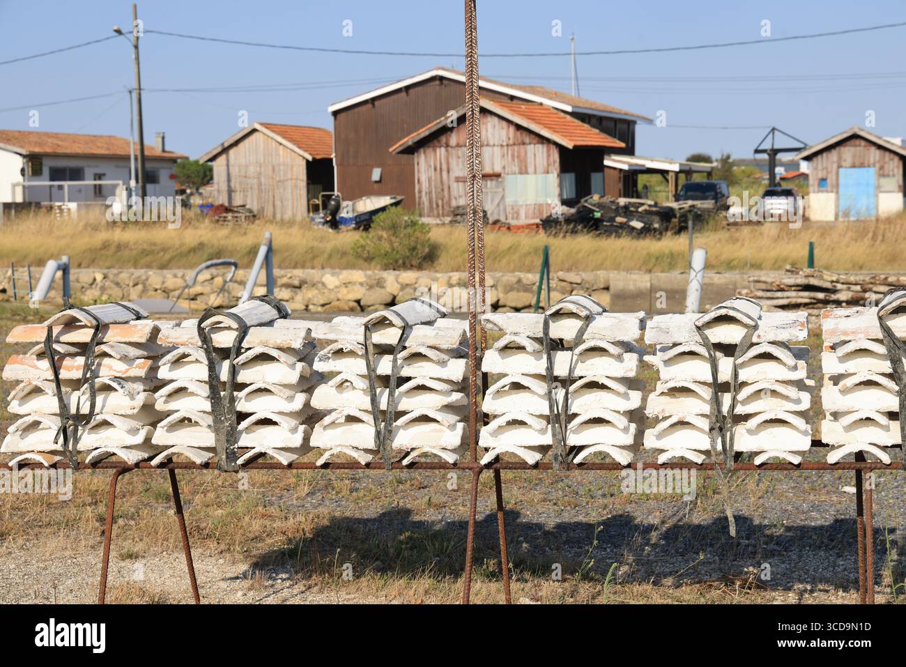 Porto delle ostriche di Gujan-Mestras, la capitale delle ostriche del bacino di Arcachon. Francia. Foto Stock