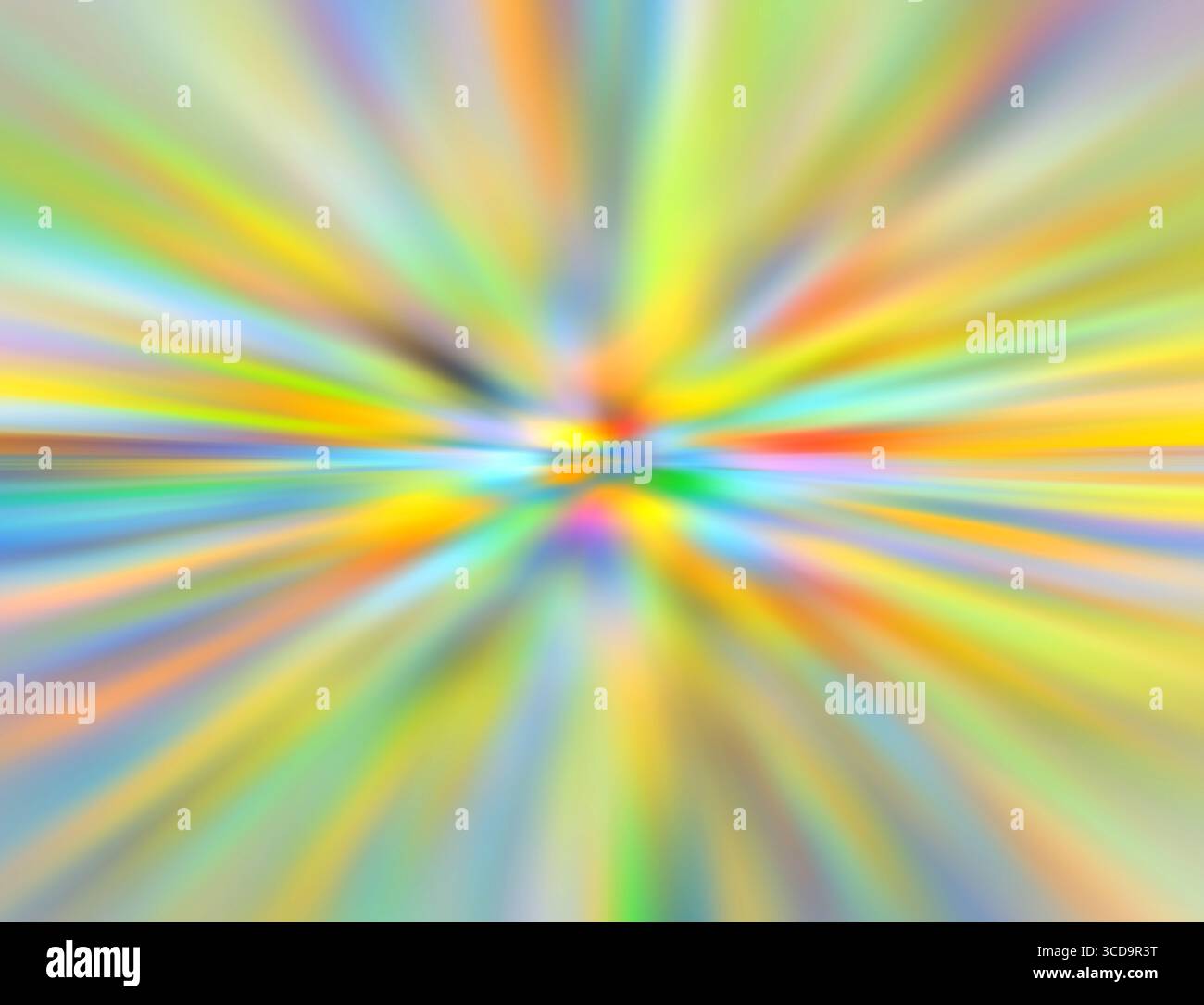 Sfocatura radiale astratta ingrandisce l'arcobaleno. Foto Stock