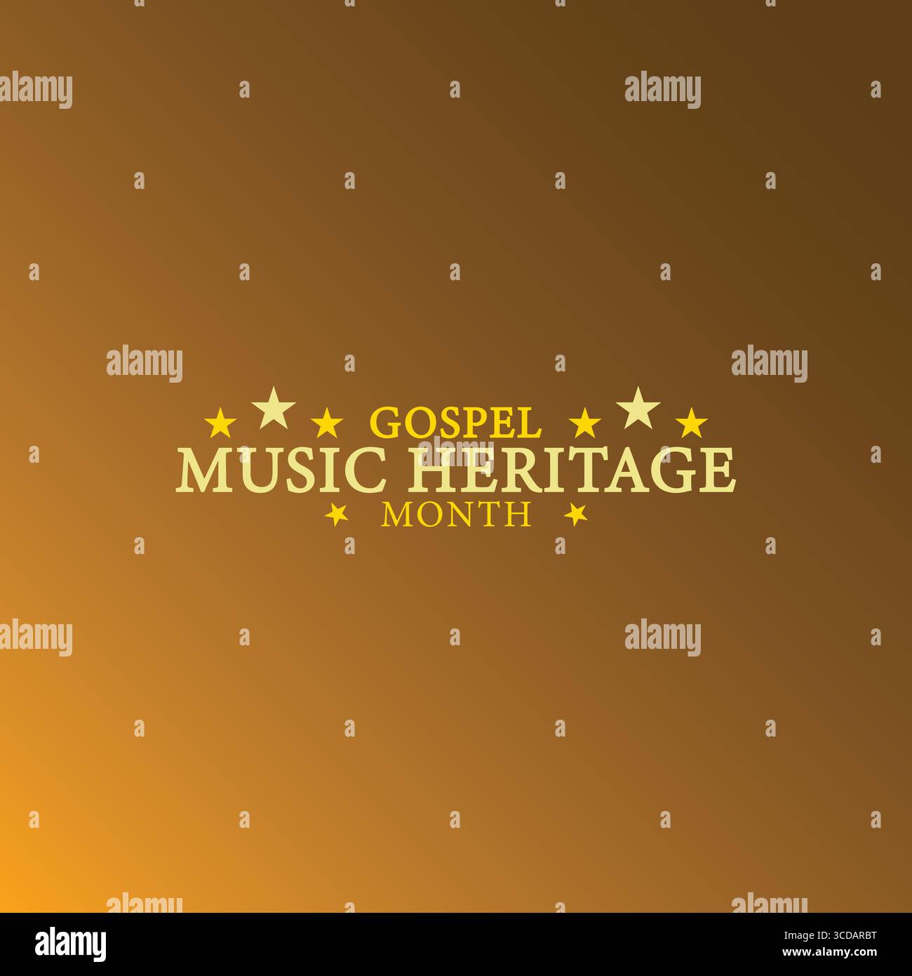 Gospel Music Heritage Month Gold Brown Modern poster Illustrazione Vettoriale