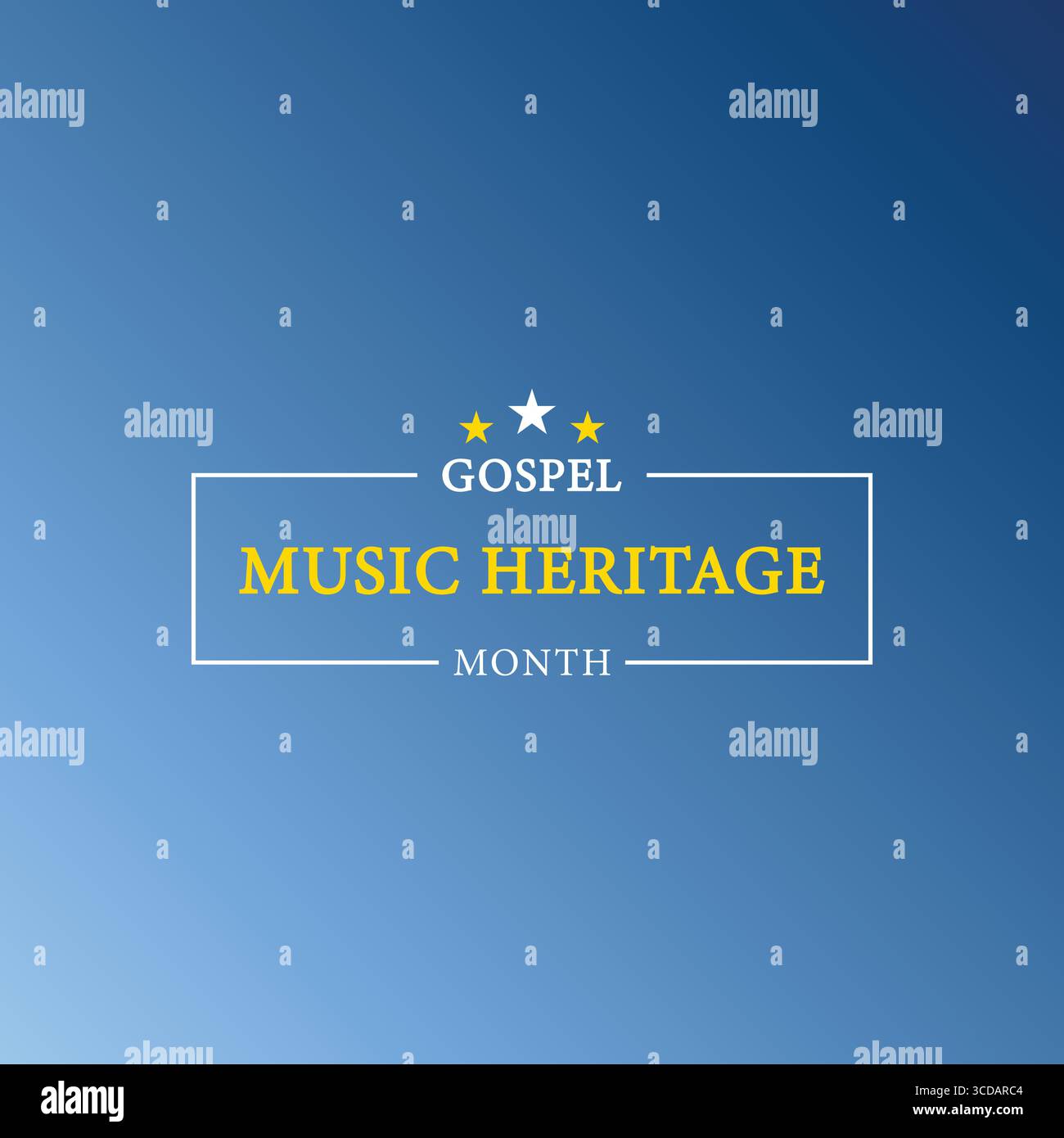 Gospel Music Heritage Month Blue Elegant poster Illustrazione Vettoriale