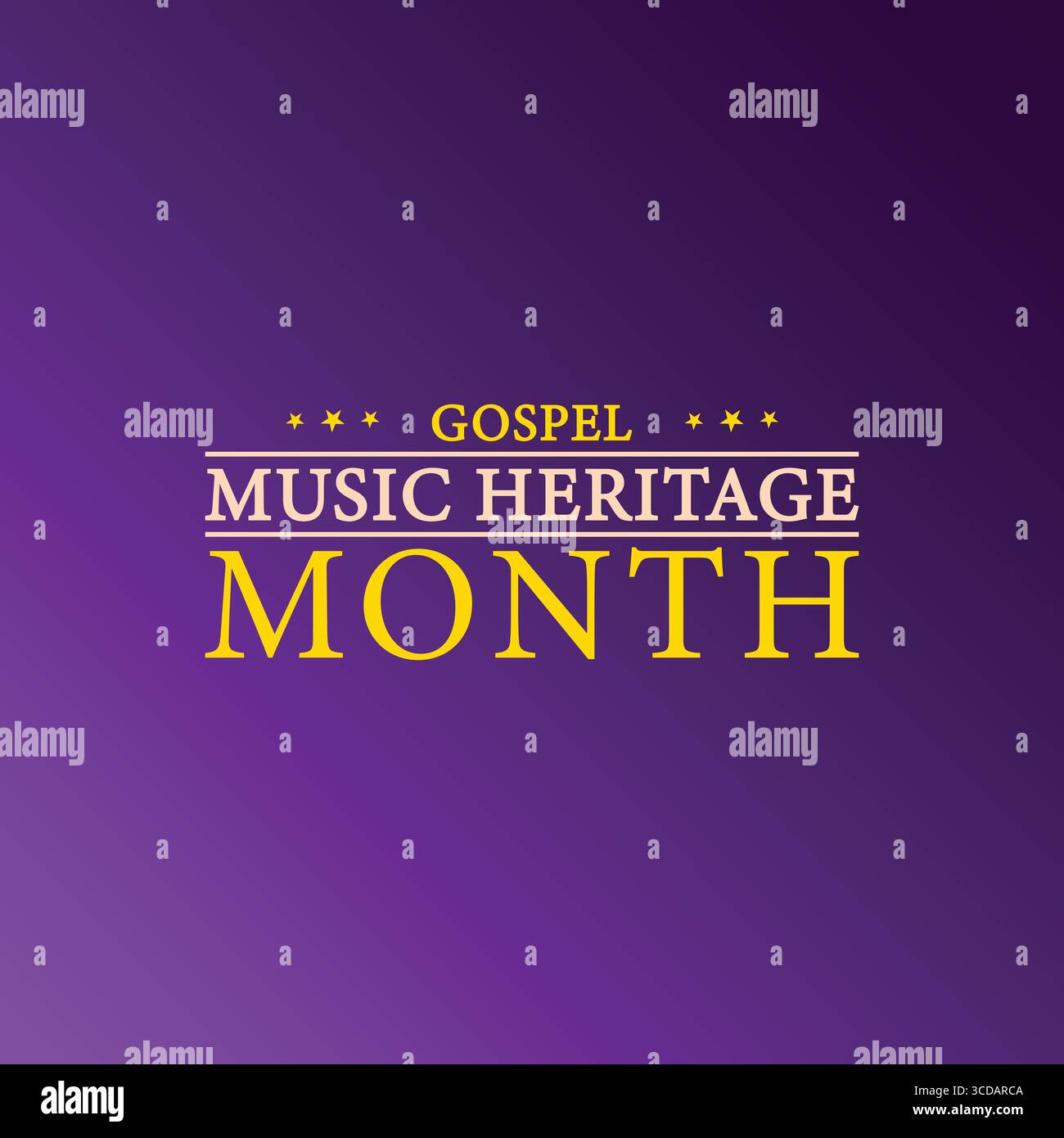 Gospel Music Heritage Month Purple Gold Elegant Typography Illustrazione Vettoriale