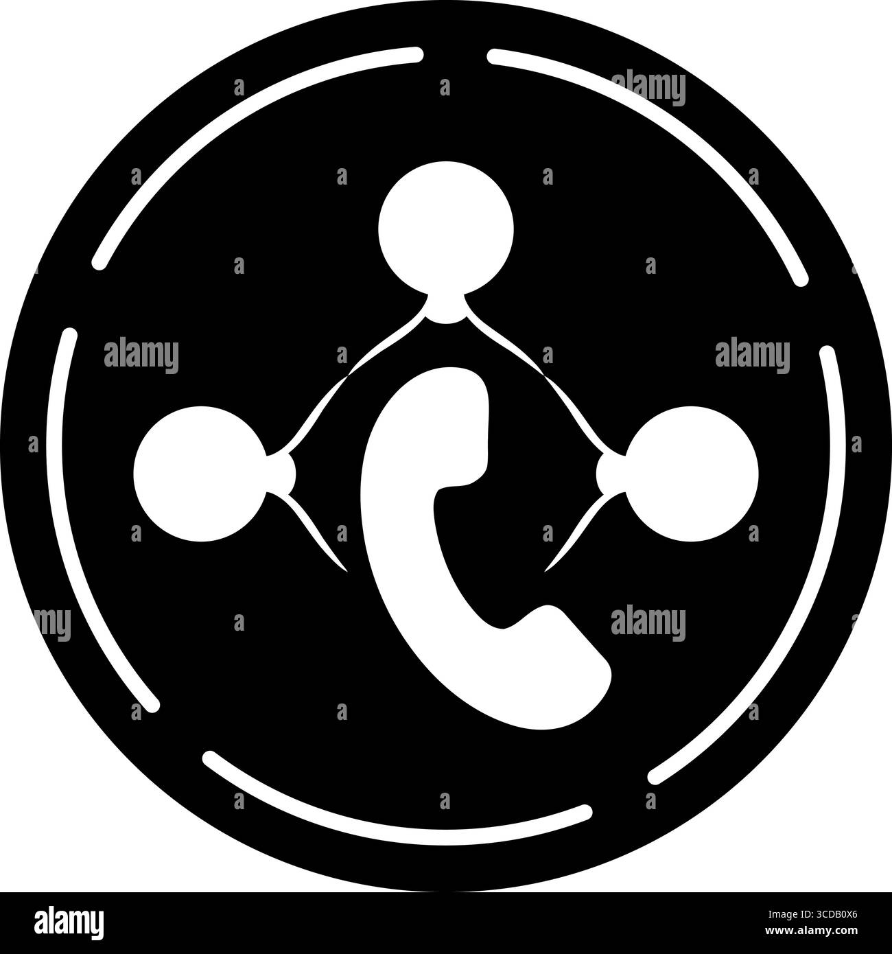 Icona della chiamata in conferenza di gruppo e della rete di comunicazione Illustrazione Vettoriale