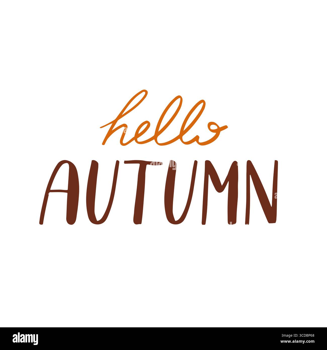 Buongiorno Lettering autunnale su sfondo bianco. Illustrazione vettoriale Illustrazione Vettoriale