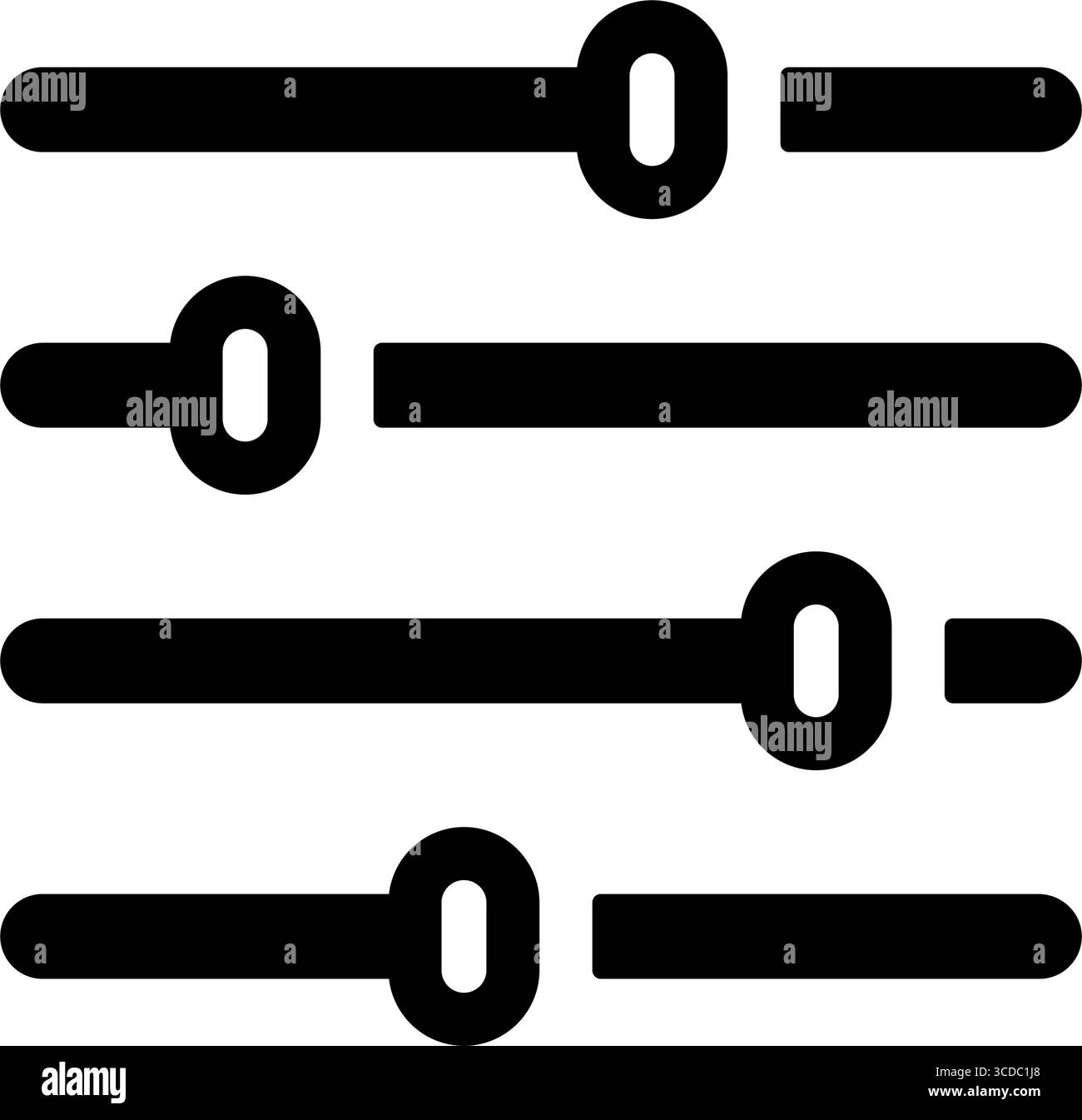 Illustrazione dell'icona del vettore del mixer audio, equalizzatore Illustrazione Vettoriale