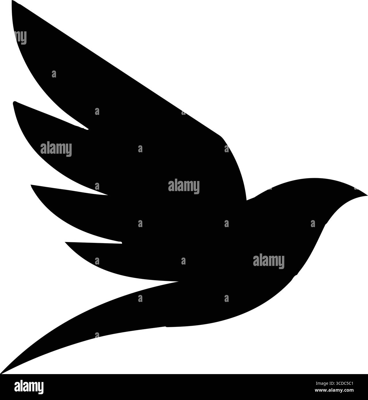 Logo minimalista con un uccello stilizzato Illustrazione Vettoriale