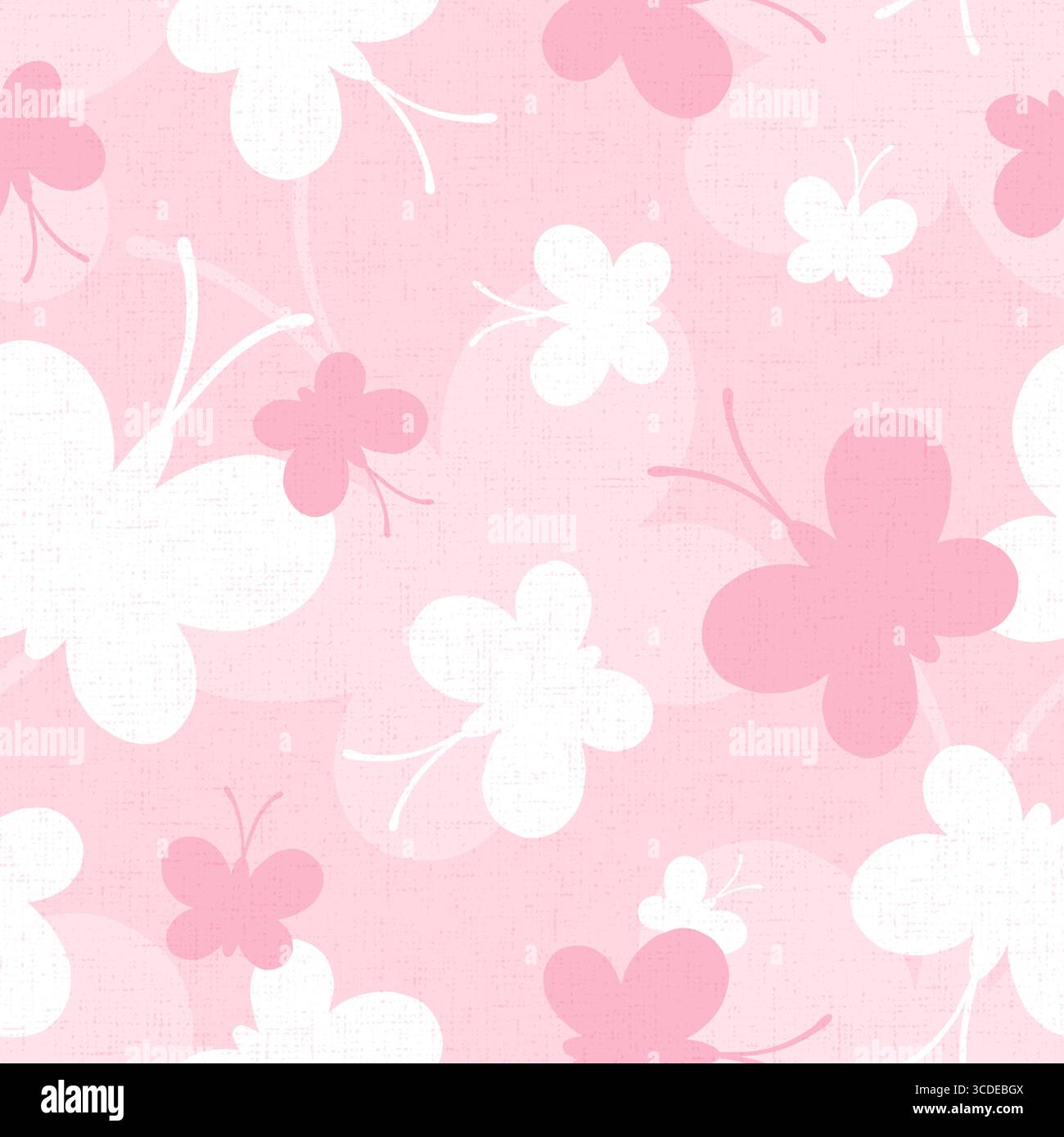Butterfly grazioso motivo senza cuciture. Farfalle ripetute. Sfondo rosa. Paterna Buterfly. Le farfalle vengono stampate. Design a fiori ripetuti. Tessuto per bambine Illustrazione Vettoriale