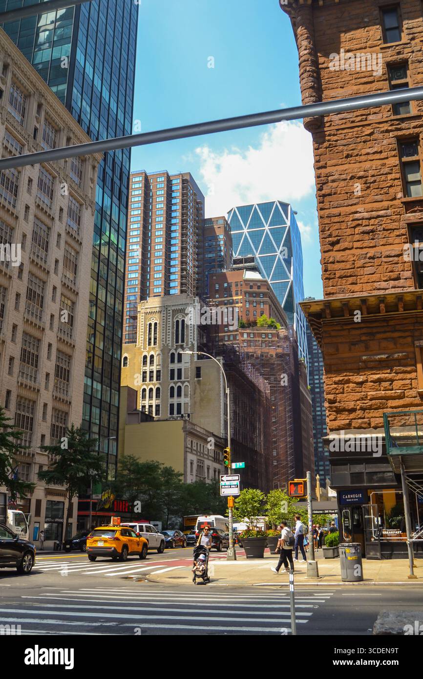 Strade di New York City, Stati Uniti d'America Foto Stock