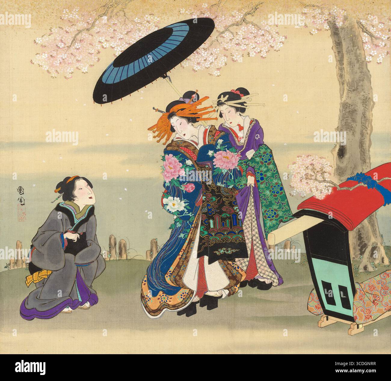 Scene degli artigiani, dall'album 'Beauties, and Annual Events' di Toyohara Kunichika Japanese nel 1874 Foto Stock