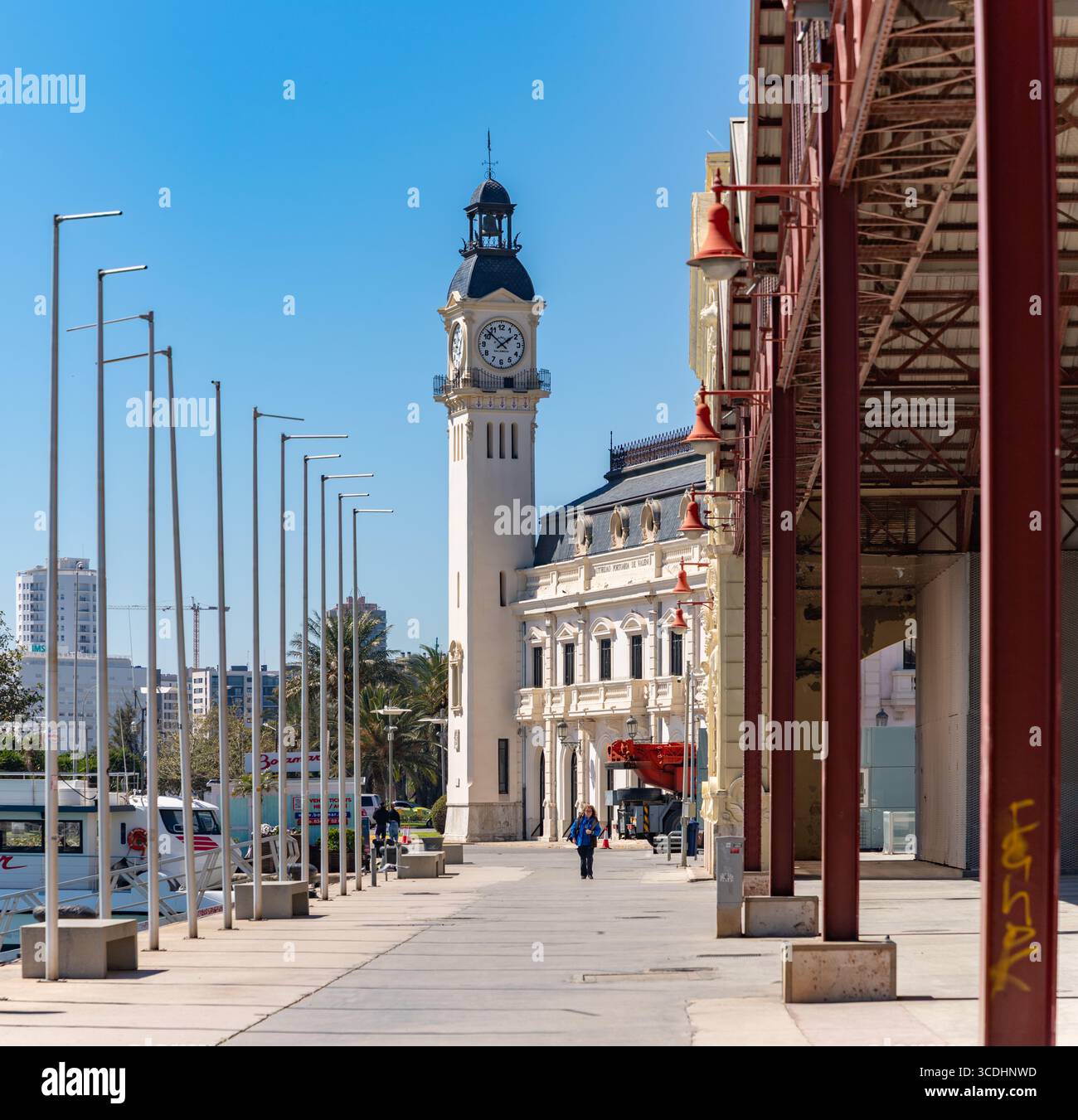 Una foto dell'autorità portuale di Valencia. Foto Stock
