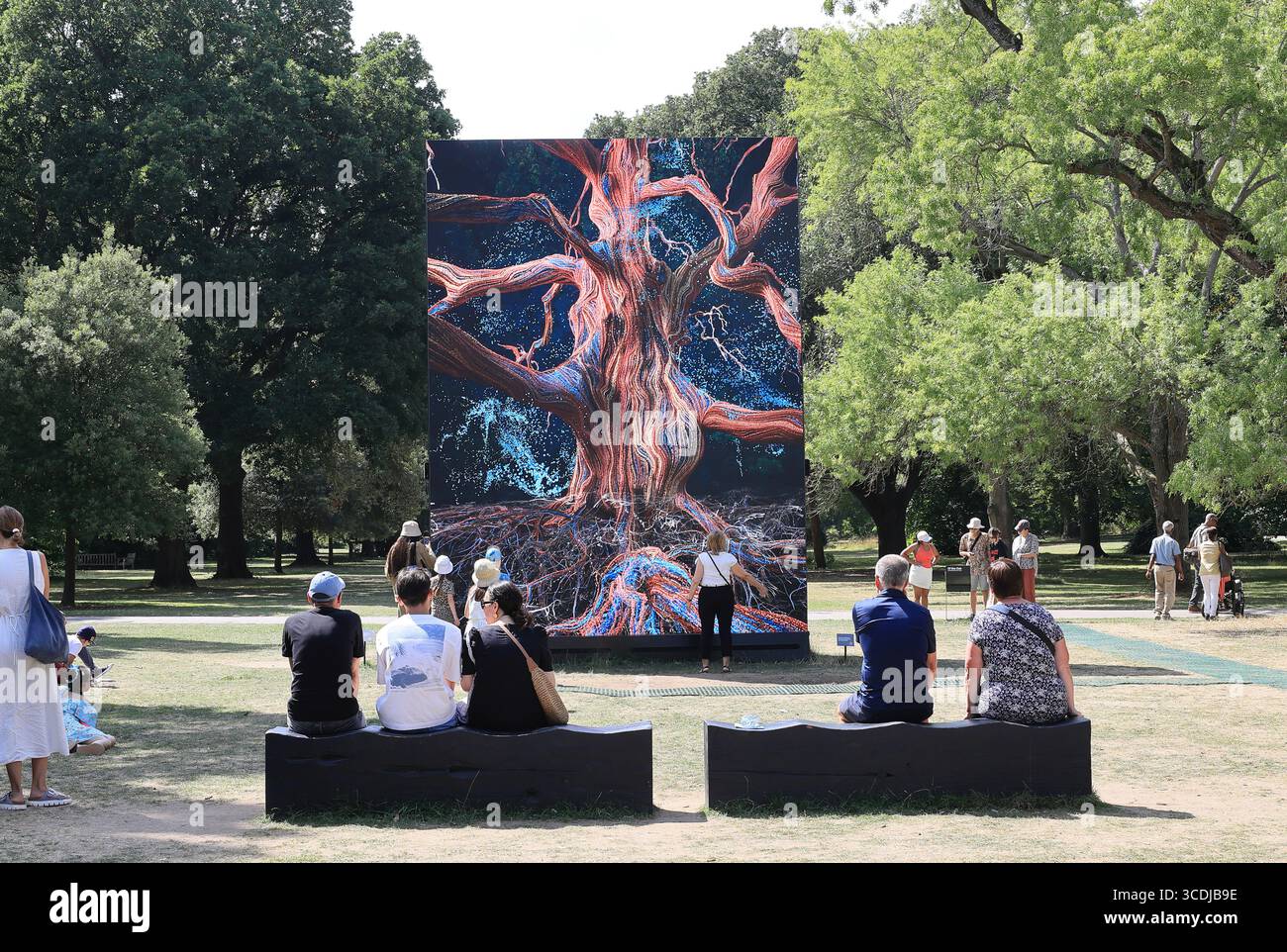 Of the Oak, un'opera d'arte digitale che rivela i mondi nascosti della natura, a Kew Gardens, Londra, Regno Unito Foto Stock