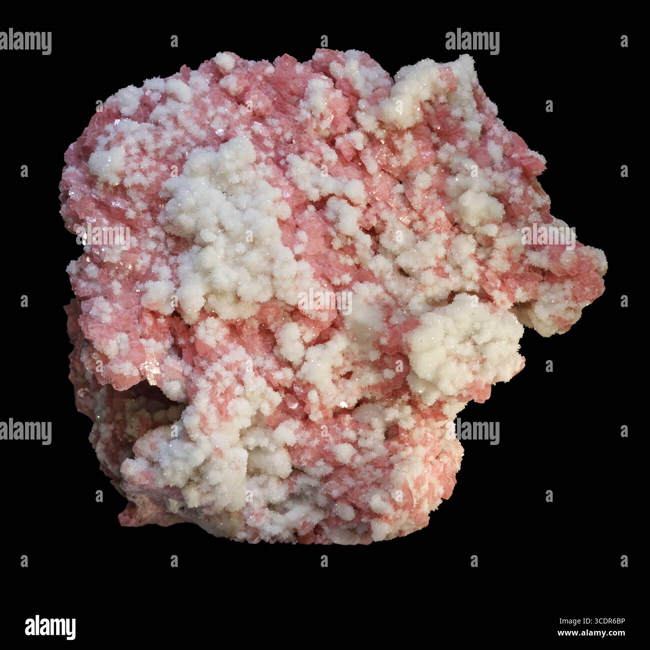 Quarzo sul rodocrosito (SiO₂ on MnCO₃), miniera di Sunnyside, distretto minerario di Eureka, zona di Silverton, contea di San Juan, Colorado, Stati Uniti Foto Stock