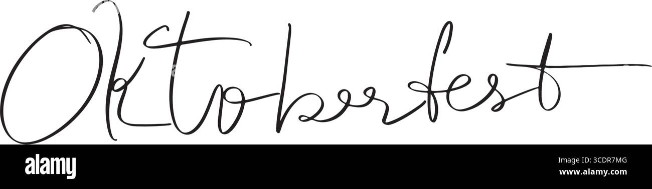 Oktoberfest font di testo calligrafia scritta a mano scritta scritta a mano icona oggetto di colore nero Oktoberfest mese di ottobre festival della birra tedesco oktobe bavarese Illustrazione Vettoriale