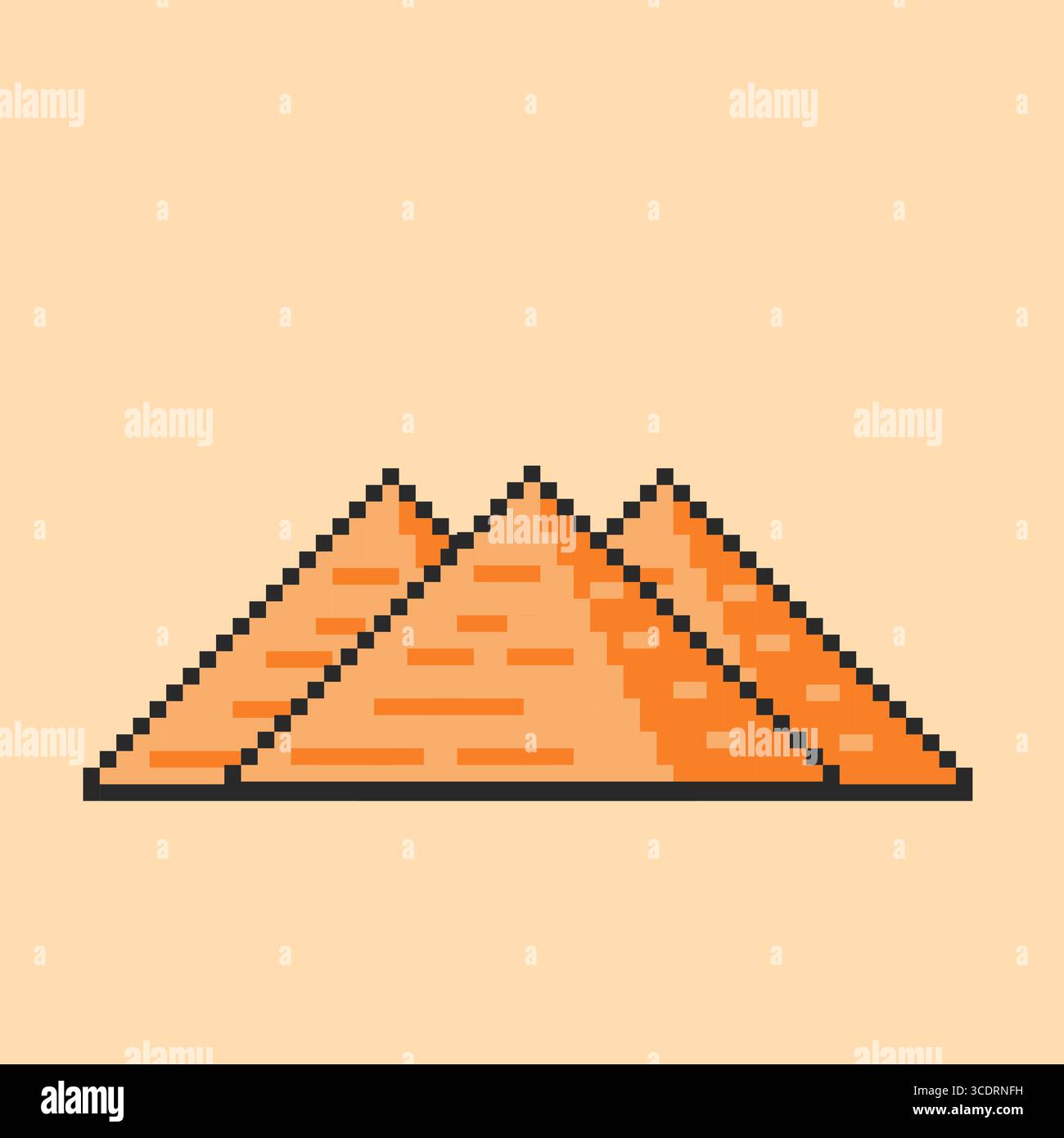 Pixel art Desert Pyramids, design delle risorse di gioco Illustrazione Vettoriale