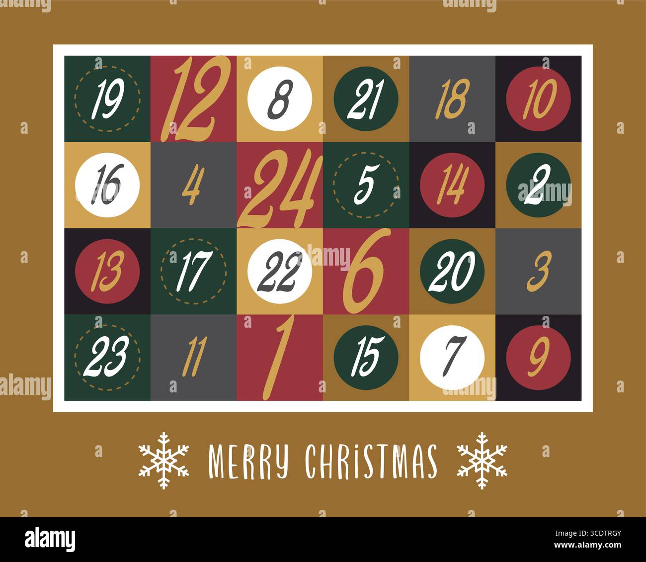 colorato calendario dell'avvento 24 scatole di natale illustrazione vettoriale Illustrazione Vettoriale